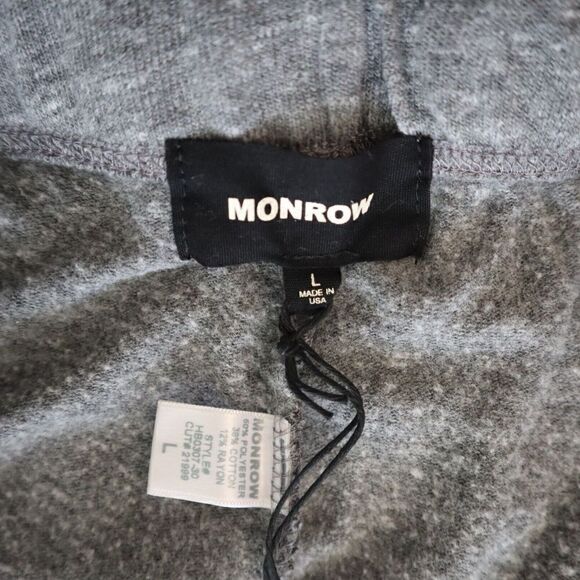 Monrow HB0307-30 Women's Sz Large Gray Heather Supersoft Jogger Sweatpants - Picture 8 of 11